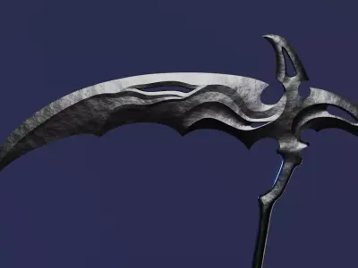 Fantasy Scythe Low-poly 3D model