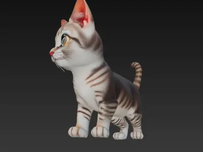 Cat Realistic 3D Model Basic - Low Poly Realistic Low-poly Low-poly 3D model