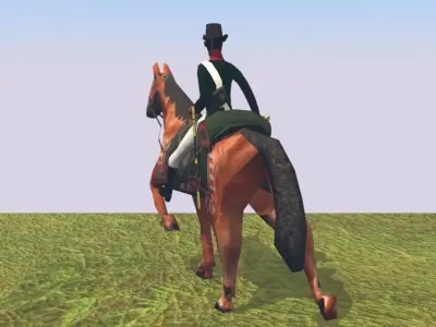 Black Dragoon LOW POLY Napoleonic wars Low-poly 3D model