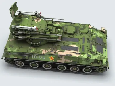 PGZ-04A 25mm sel-propelled anti-aircraft gun 3D model