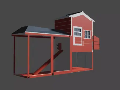 CHicken coop Low-poly 3D model order
