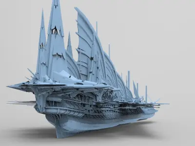 Sci fi Mongol pirate Lord ship 3D model