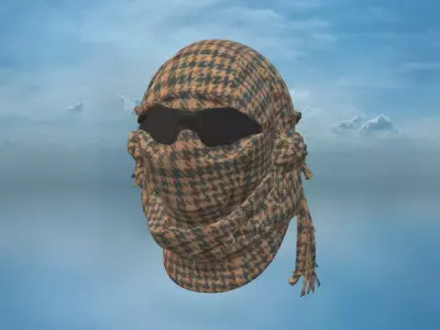 Military Tactical Balaclava with Sunglasses Low-poly 3D model