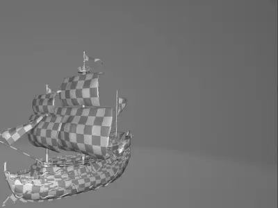Pirate Ship 10 Low-poly 3D model