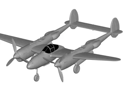 Lockheed P-38 Lightning 3D model
