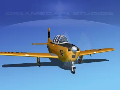 Beechcraft T-34 Mentor V14 USN 3D model