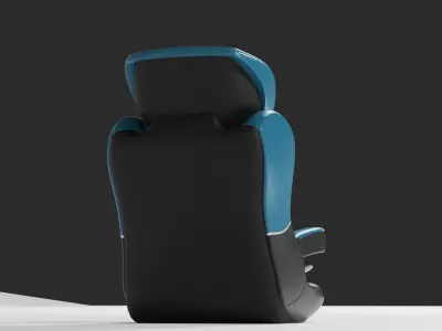 Baby-plus car seat blue for baby with hexagon pattern Isofix S Low-poly 3D model