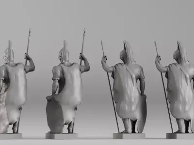 001659 Ancient Warrior Statue Collection 3D print model