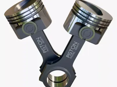 Engine Pistons with Connecting Rods M1 3D model