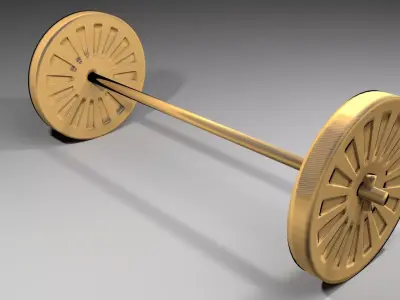 Wooden Wheel 2 3D model