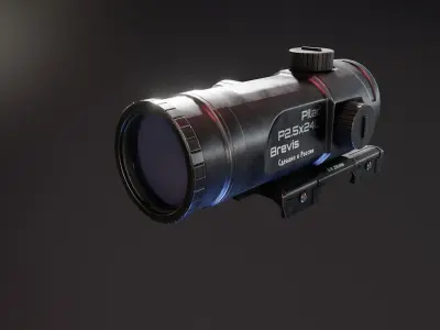 Pilad Brevis Prismatic Scope Low-poly 3D model