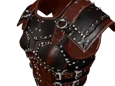 Worn Leather Armor Chest Piece 3D model