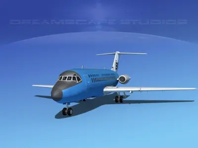 Douglas DC-9-20 Braniff Intl 3D model