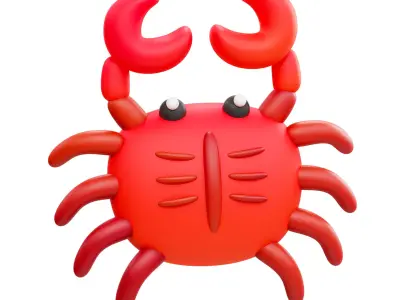 Crab Icon Low-poly 3D model
