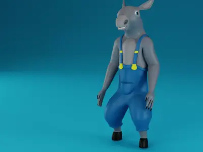 donkey Free low-poly 3D model