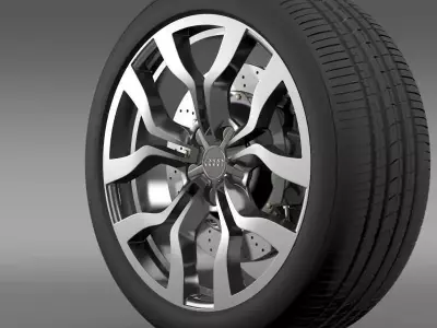 Audi R8 V10 Spyder 2013 wheel 3D model
