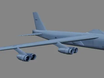 USAF B-52 bomber 3d model low-poly Low-poly 3D model