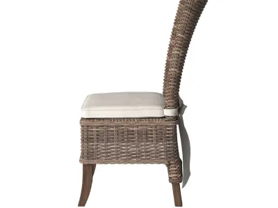Rattan Chair with Bow 3D model