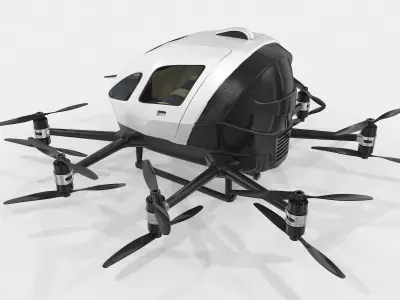 Drone Taxi Animated Ehang 216 3D model