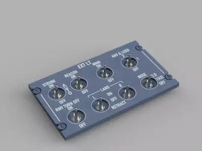 A320 Overhead light panel 3D print model