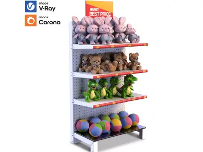 commercial Doll Stand Low-poly 3D model