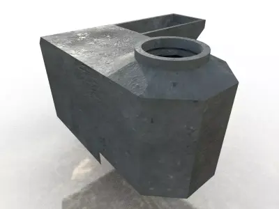 German WW2 machinegun bunker Low-poly 3D model