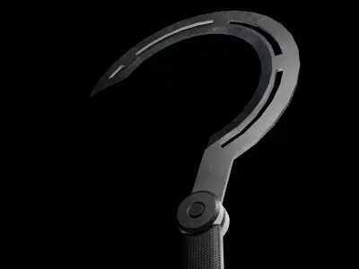 Military titanium sickle Low-poly 3D model