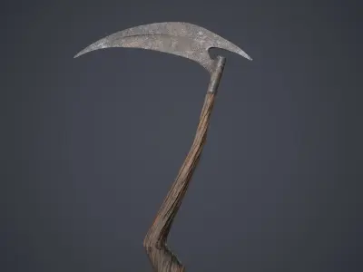 Grim Reaper Scythe Low-poly 3D model