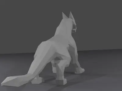 Dragon wolf Low-poly 3D model