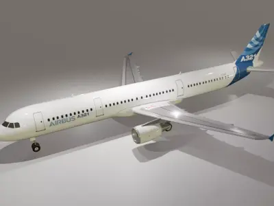 Airbus a321-211 ceo house livery low poly  Low-poly 3D model