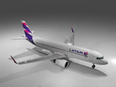 Latam Airbus a320neo 3d model Low-poly 3D model
