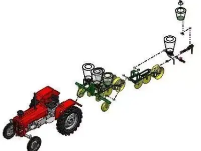 Tractor with watering system Free 3D model