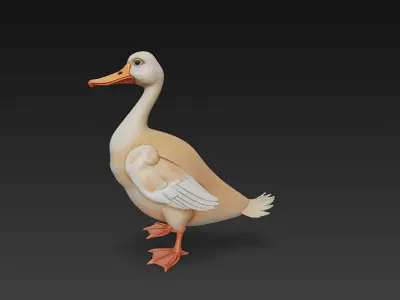 Brown Duck 3D Model Basic - Low Poly Simple Low-poly 3D model