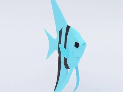 Fish 3d model paper Low-poly 3D model
