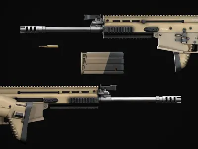 AAA FN Scar L Game Ready PBR Low-poly 3D model