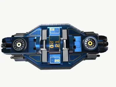 SCI-FI Motor Shield ship space Low-poly 3D model