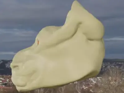 hairless lion head 3D model