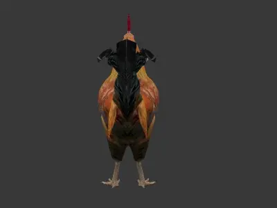 Cock  Rooster Low-poly 3D model
