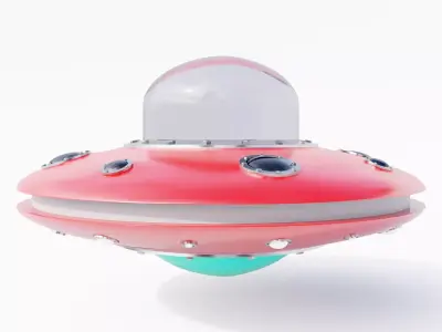 Low Poly UFO spaceship Low-poly 3D model