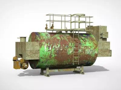 Commercial Gas Oil water heater 3D model