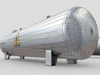 LPG Liquefied Petroleum Gas Tank Low-Poly Low-poly 3D model