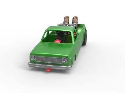 Jet pulling truck 2wd Scale 1 to 25 3D print model