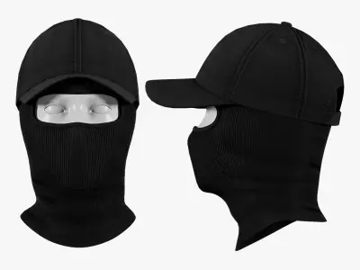 Balaclava with Baseball Cap Game Ready PBR 4K Low-poly 3D model