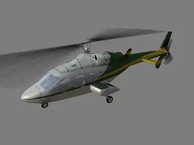 Bell 222 V1 Helicopter Low-poly 3D model