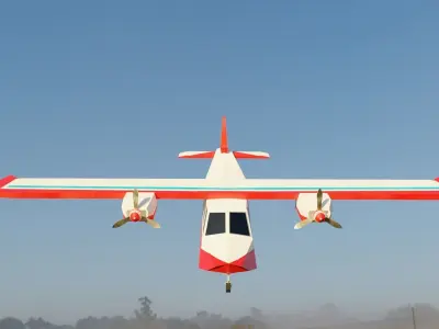 Electric Plane LOW POLY Low-poly 3D model