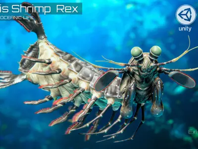 Mantis Shrimp - Rex Rainbow Peacock - Underwater Monster - 52 Low-poly 3D model