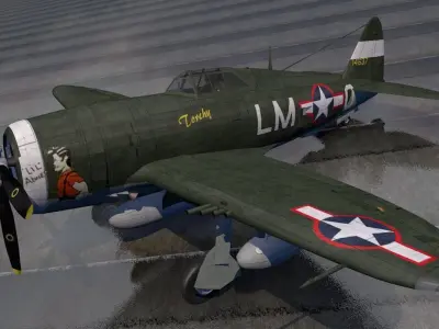 Republic P-47C Thunderbolt - Razorback 3D model