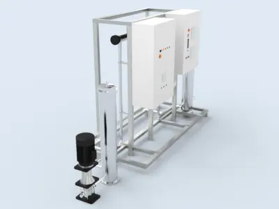 Ultra violet UV purification system for water treatment Low-poly 3D model