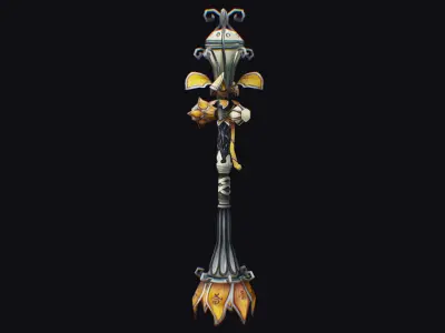 Magic Wand Rod Stick Fairy Staff Scepter Inventory Item Low-poly 3D model