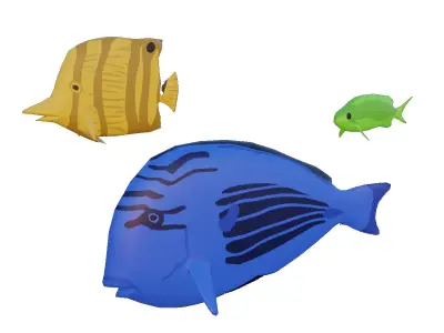 Fishes - Stylized Low-poly 3D model